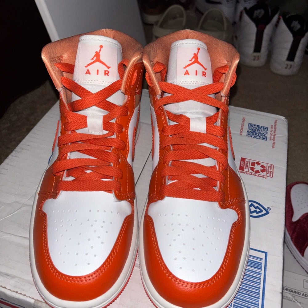 Nike Air Jordan Orange and White Sneakers